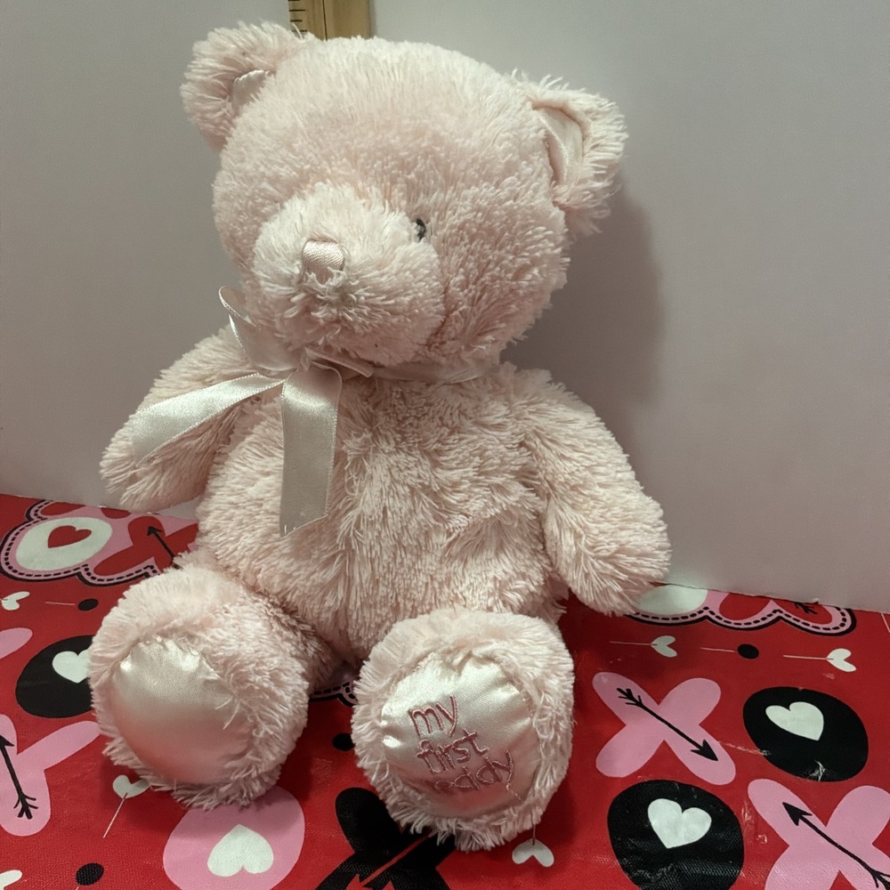 Gund Pink My First Teddy 11" Plush Stuffed Animal‎ Baby Toy 404349